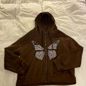 Glitter butterfly zip up.